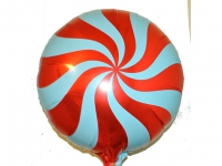 №11346 fed_ Фольга круг спираль красная 45х45см
