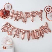 №30108 fed_Роз.золото Happy Birthday 13літер 40см