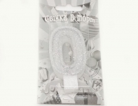 №403 Свечка в торт серебро 0