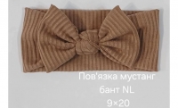 №4610 Повязка мустанг бант NL корич 20х9см